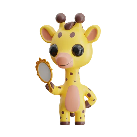 Giraffe Holding Mirror  3D Icon