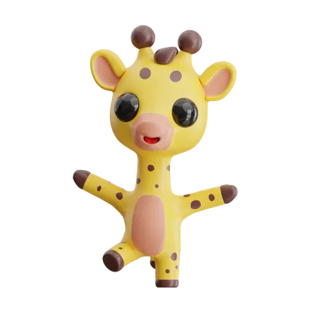 Giraffe Jumping  3D Icon