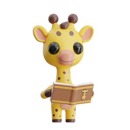 Giraffe Reading Book  3D Icon