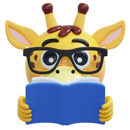 Giraffe Reading Book  3D Icon
