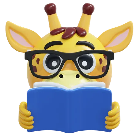 Giraffe Reading Book  3D Icon