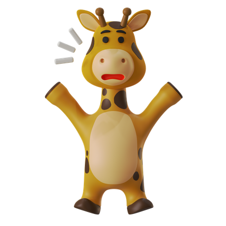 Giraffe Shocked  3D Illustration