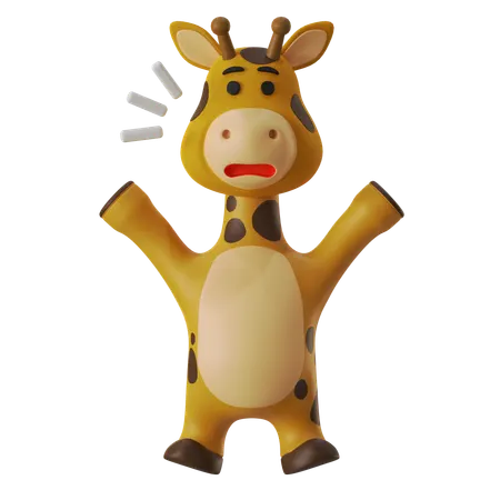 Giraffe Shocked  3D Illustration