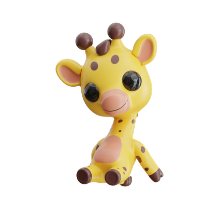 Giraffe Sitting Relaxed  3D Icon