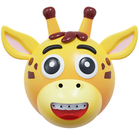 Giraffe Smile With Braces  3D Icon