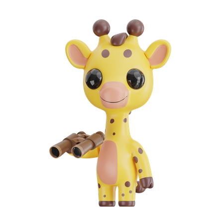 Giraffe Using Binoculars  3D Icon