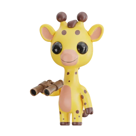 Giraffe Using Binoculars  3D Icon