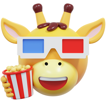Giraffe Watching Movie  3D Icon