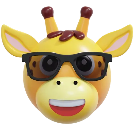 Giraffe Wearing Black Glasses  3D Icon