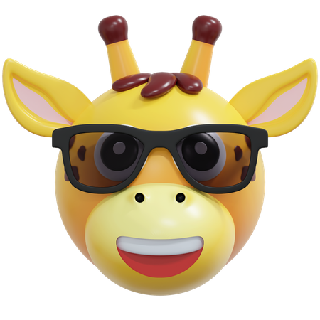 Giraffe Wearing Black Glasses  3D Icon