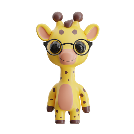 Giraffe Wearing Stylish Glasses  3D Icon
