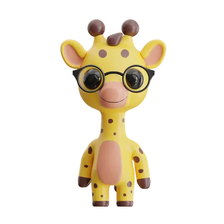 Giraffe Wearing Stylish Glasses  3D Icon
