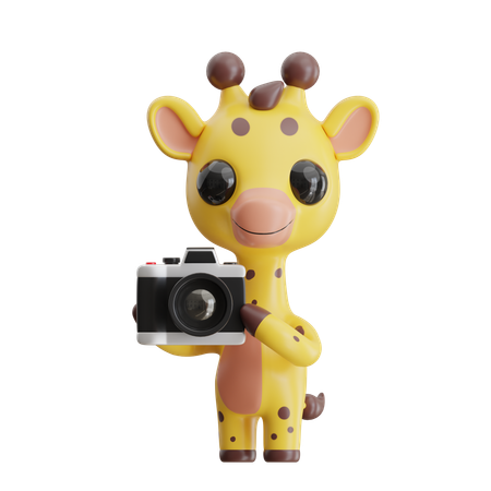 Giraffe With Giraffe With Camera  3D Icon