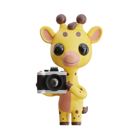 Giraffe With Giraffe With Camera  3D Icon