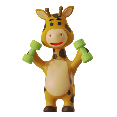 Giraffenübung  3D Illustration