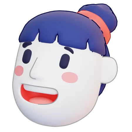 女の子  3D Icon