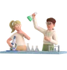 Girl And Boy Doing Laboratory Experiment