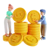 Girl and boy saving money