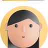3d girl avatar logo