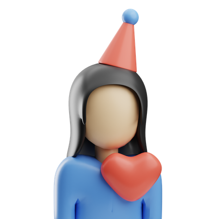 女の子の誕生日  3D Icon