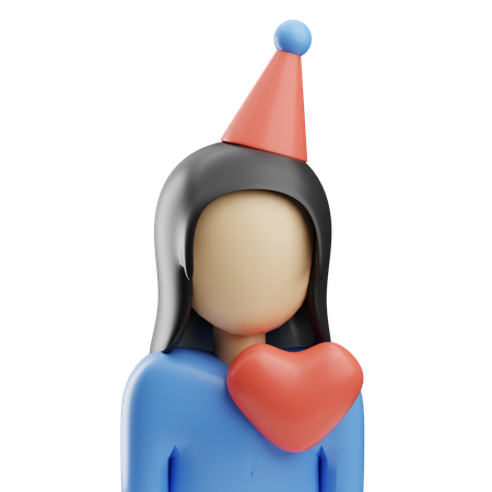 Girl Birthday  3D Icon