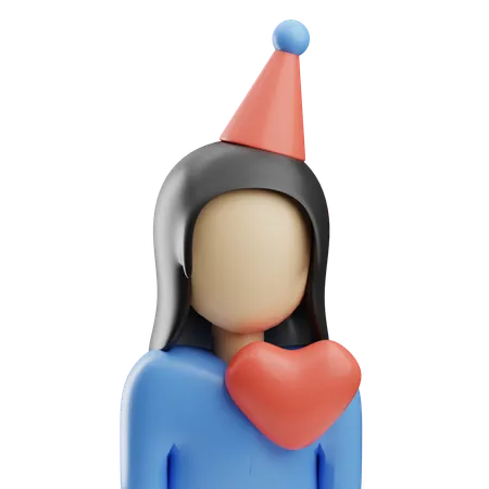 Girl Birthday  3D Icon