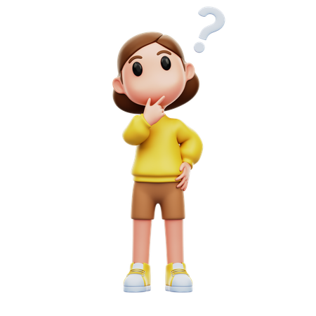 Girl Confused  3D Icon