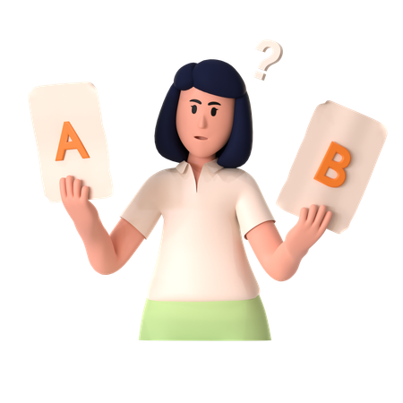 Girl Doing Ab Test  3D Illustration