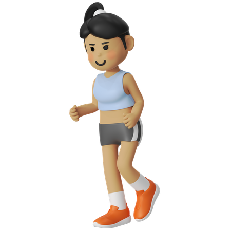 조깅하는 소녀  3D Icon