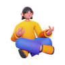 meditate emoji 3d