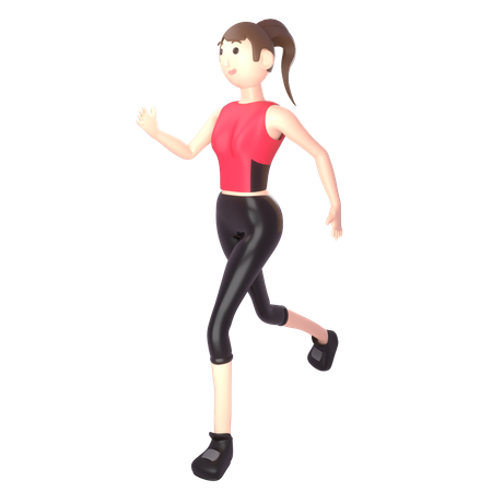 Girl doing morning run  3D Illustration