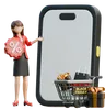 Girl Excitedly Opening A Shopping App