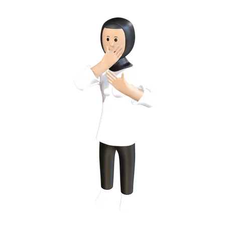 Girl Feeling Amazed  3D Illustration