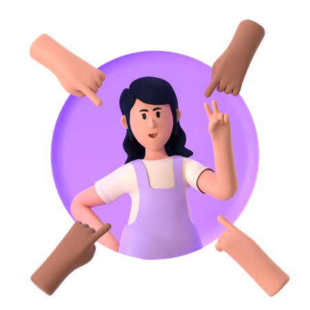 Girl Finding Target  3D Icon