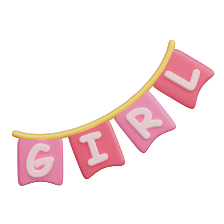 Girl Flag  3D Icon