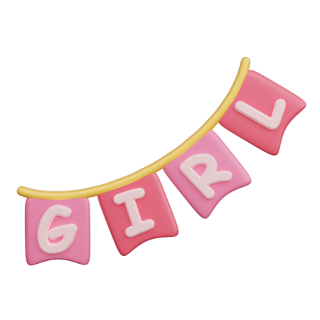 Girl Flag  3D Icon