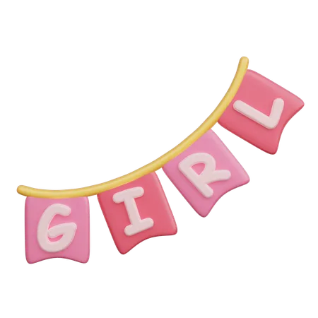 Girl Flag  3D Icon