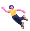 Girl flying in air