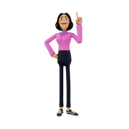 Girl Getting Idea  3D Icon