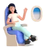 Girl Getting Window Seat In Flight