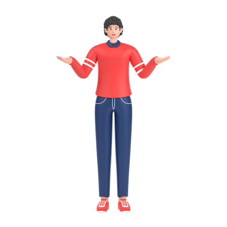 Girl Giving Confuse Pose  3D Icon