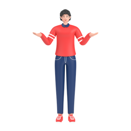 Girl Giving Confuse Pose  3D Illustration