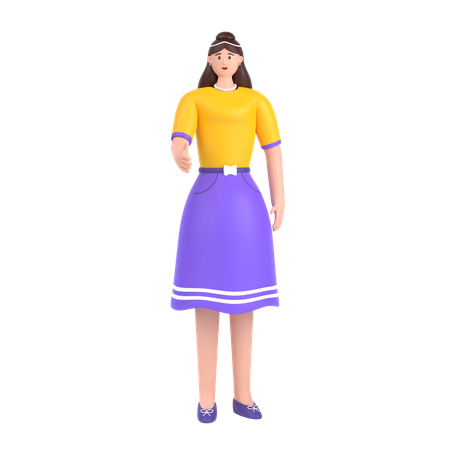 Girl giving his hand for handshake to partner  3D Icon