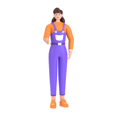 Girl giving his hand for handshake to partner  3D Icon