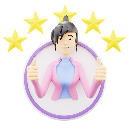 Girl Giving Rating  3D Icon