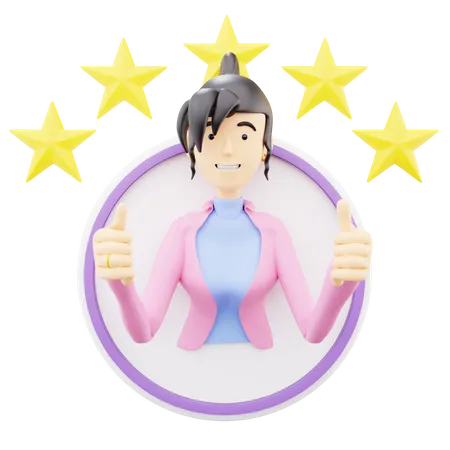 Girl Giving Rating  3D Icon