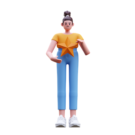 Girl Giving Star  3D Icon
