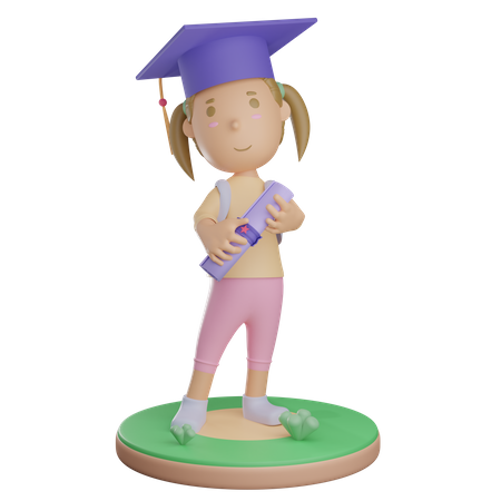 Girl graduated  3D Illustration