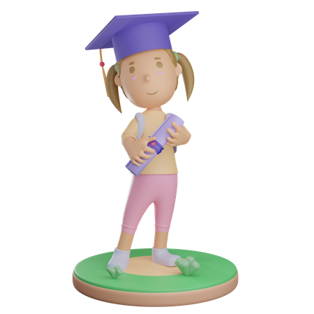 Girl graduated 3D Illustration