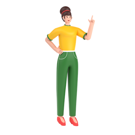 Girl having inspiration idea  3D Icon